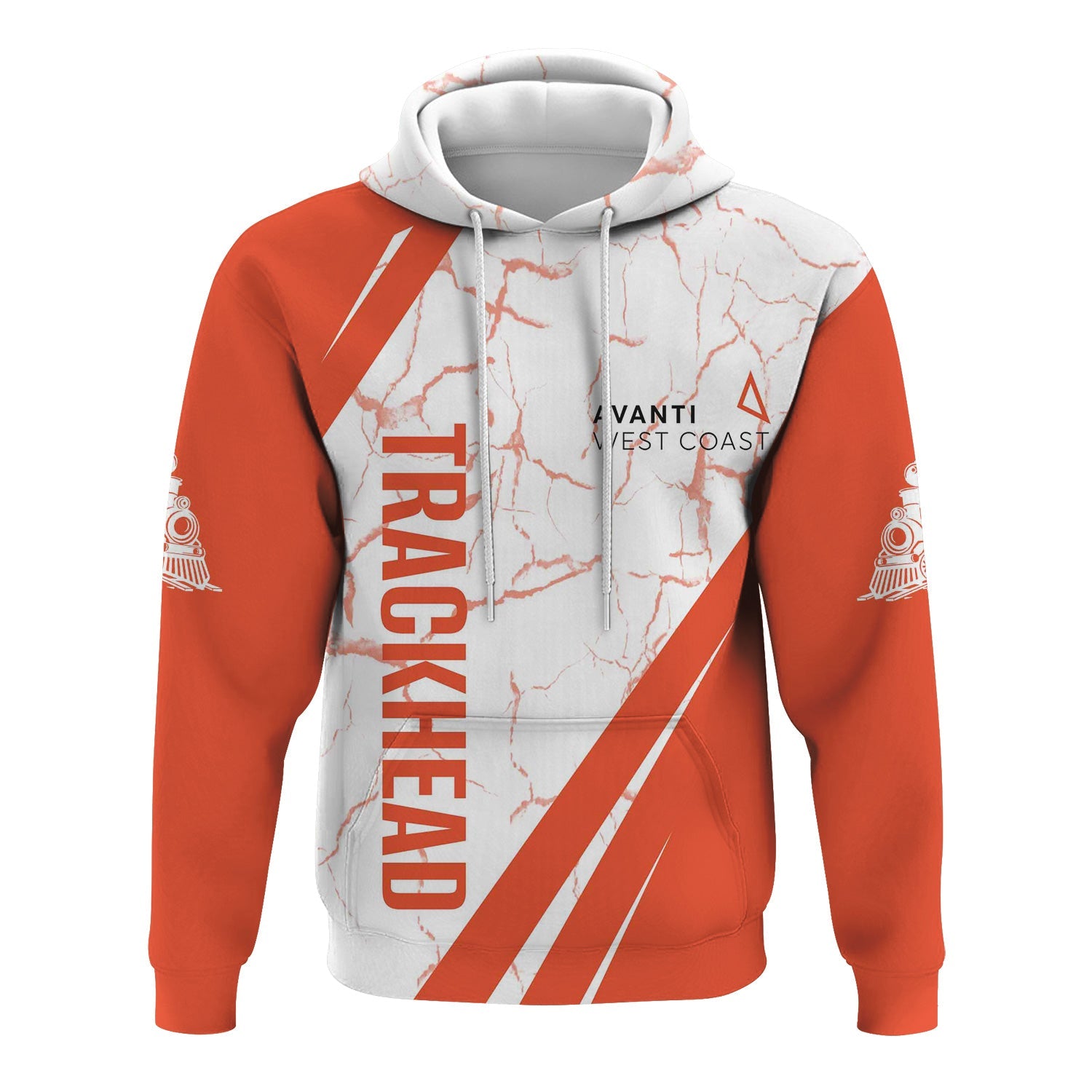 Railspirit Personalized Avanti West Coast Hoodie Crackle Texture Style Train Zip Up Hoodie For Trackhead