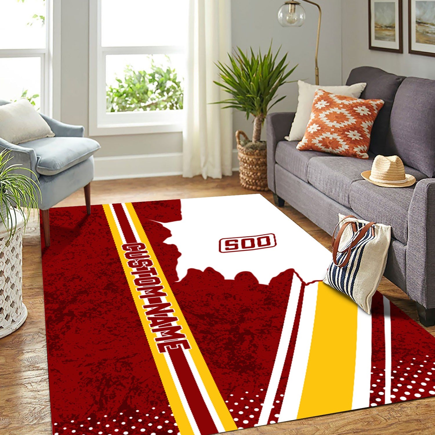 Railspirit Personalized Soo Line Railroad Area Rug Vintage All Over Printed Rug