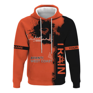 Railspirit Personalized Avanti West Coast Hoodie Engine Heartbeat and Track Love Style Zip Up Hoodie Gift Idea For Train Lovers