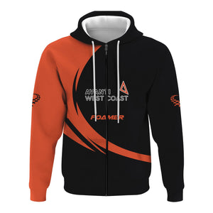 Railspirit Personalized Avanti West Coast Hoodie Unique Graphic Style Zip Up Hoodie For Train Enthusiasts