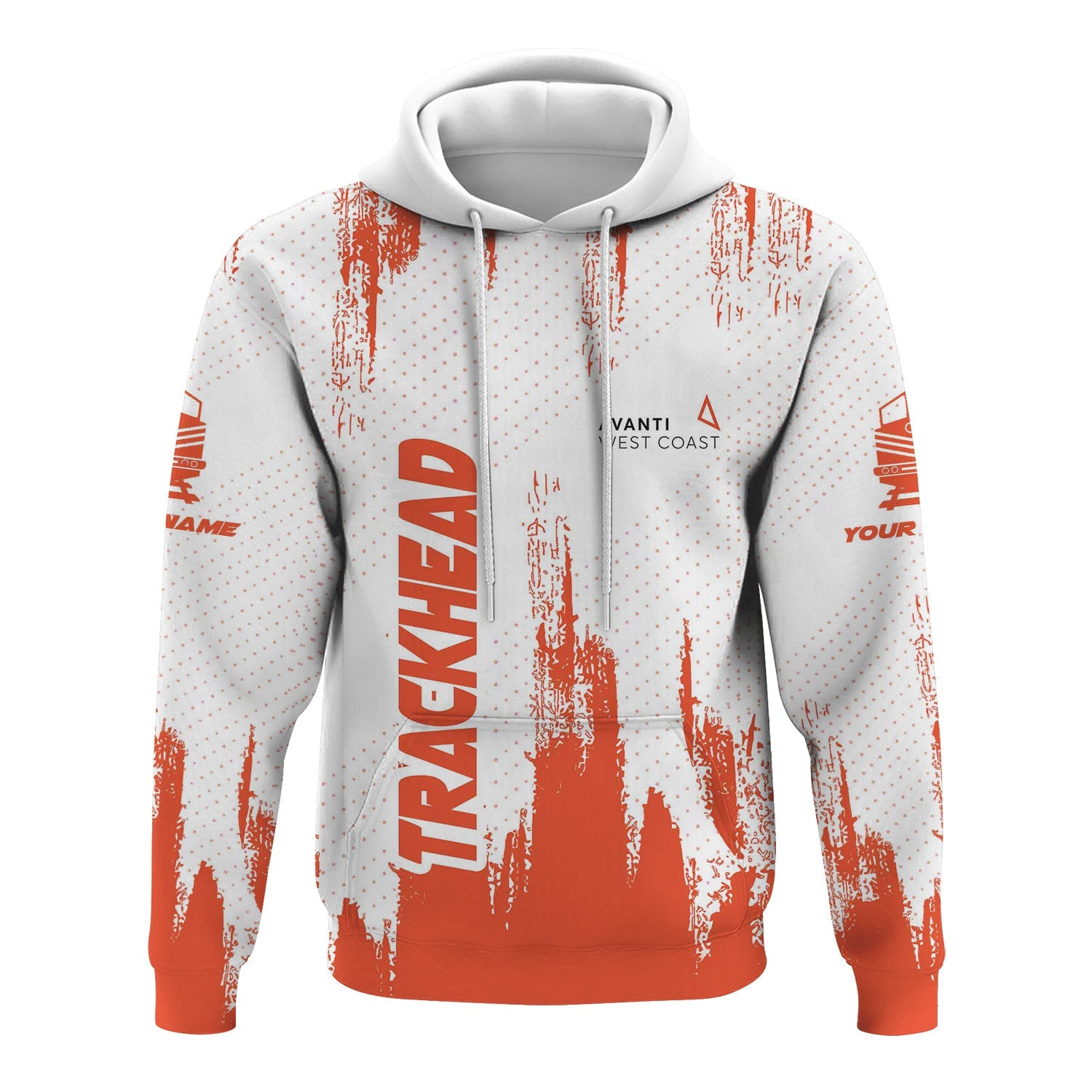 Railspirit Personalized Avanti West Coast Hoodie Paint Impact Design Train Zip Up Hoodie for Trackhead