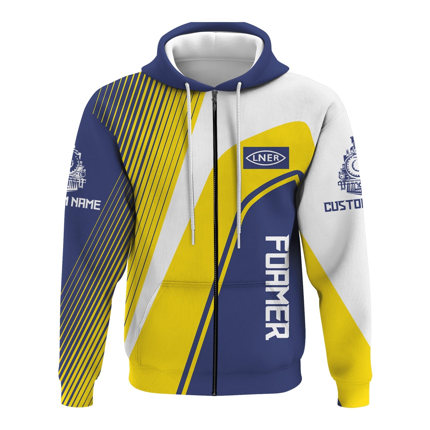 Railspirit Personalized London and North Eastern Railway Hoodie Vibrant Striking Style Zip Up Hoodie For Rail Enthusiasts