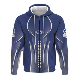 Railspirit Personalized London and North Eastern Railway Hoodie Striking Line Style Train Zip Up Hoodie For Locomotive Lovers