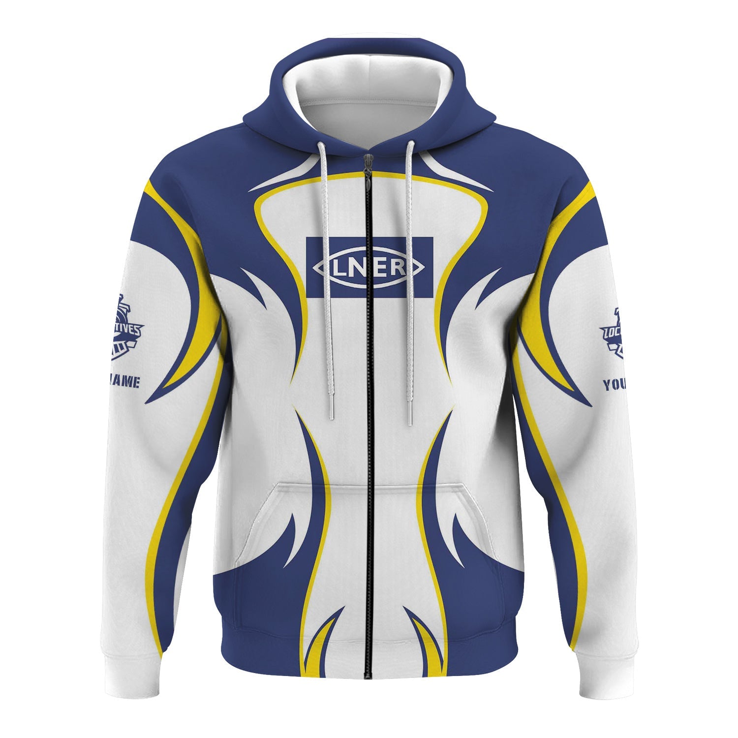 Railspirit Personalized London and North Eastern Railway Hoodie Distinctive Flame Style Zip Up Hoodie For Steam Engine Addict