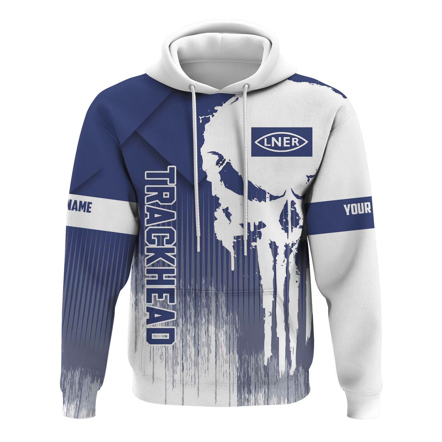 Railspirit Personalized London and North Eastern Railway Hoodie Skull Design with Custom Job Train Zip Up Hoodie for Trackhead Crew