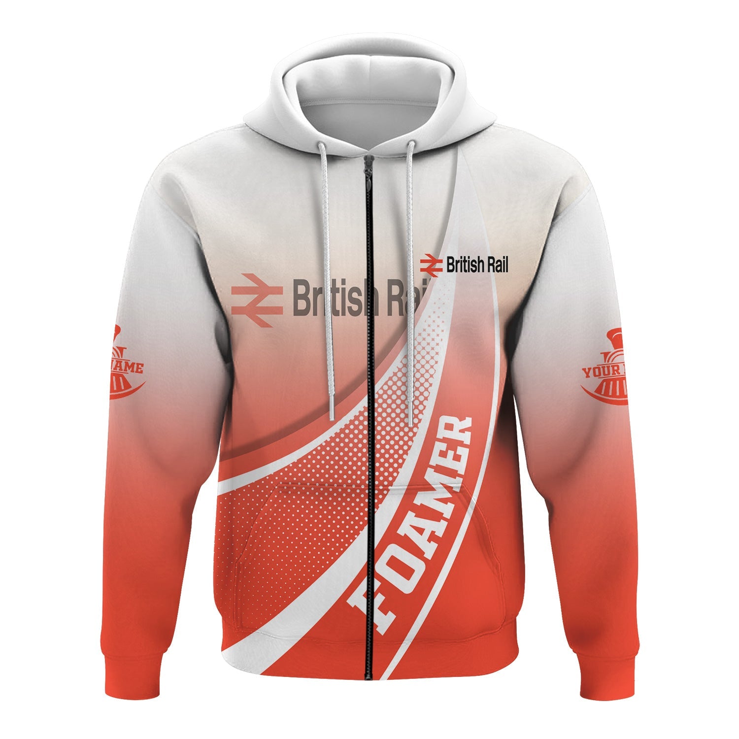 Railspirit Personalized British Railway Hoodie Railway-Themed Style Zip Up Hoodie Gift Idea For Trainspotter