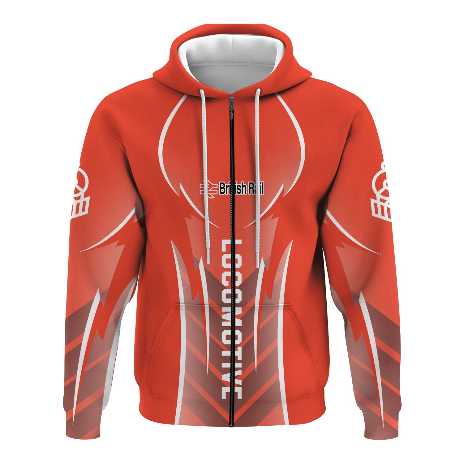 Railspirit Personalized British Railway Hoodie Striking Line Style Train Zip Up Hoodie For Locomotive Lovers