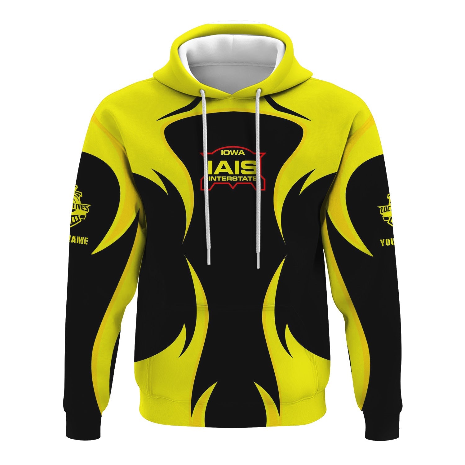 Railspirit Personalized Iowa Interstate Railroad Hoodie Distinctive Flame Style IAIS Zip Up Hoodie For Steam Engine Addict