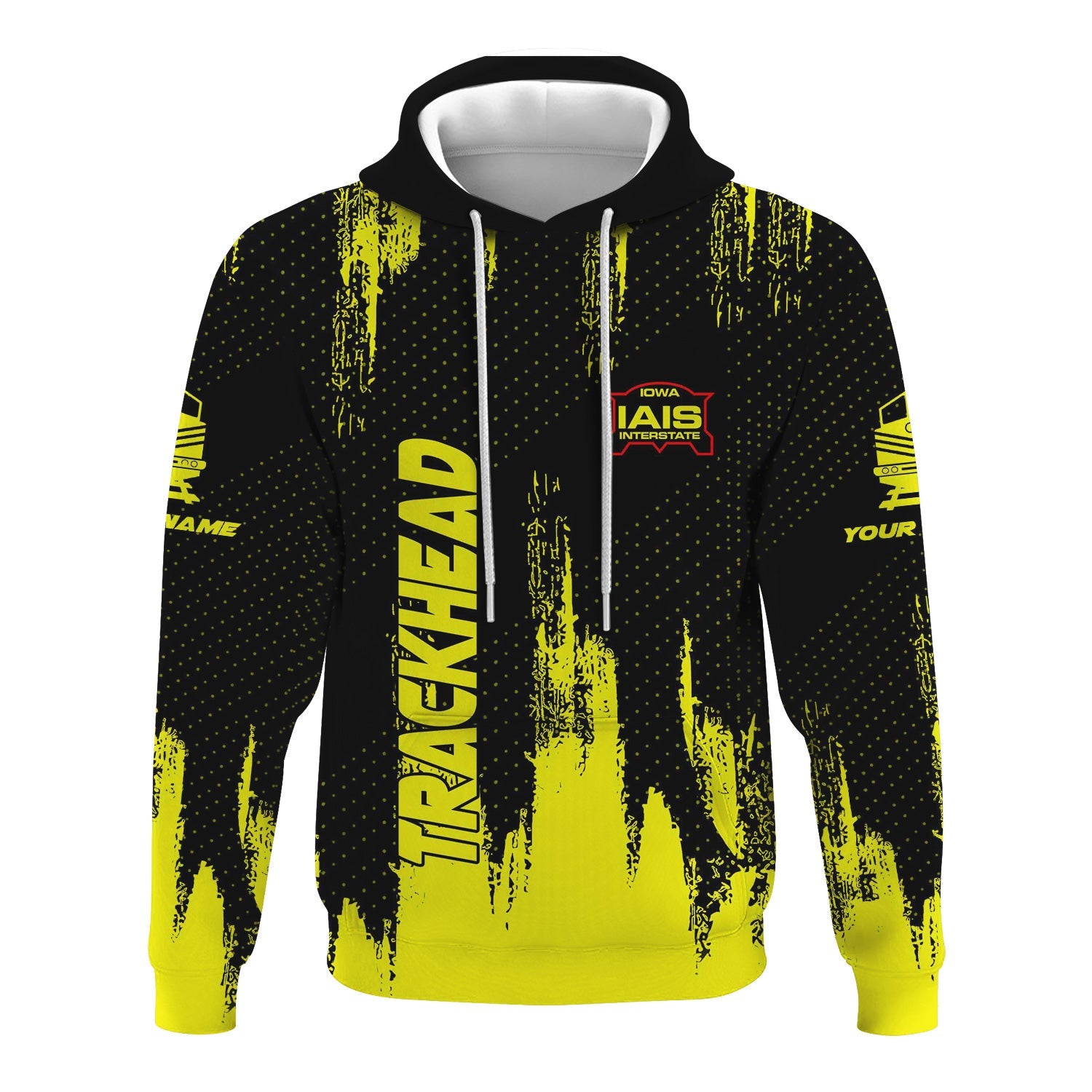 Railspirit Personalized Iowa Interstate Railroad Hoodie Paint Impact Design IAIS Train Zip Up Hoodie for Trackhead