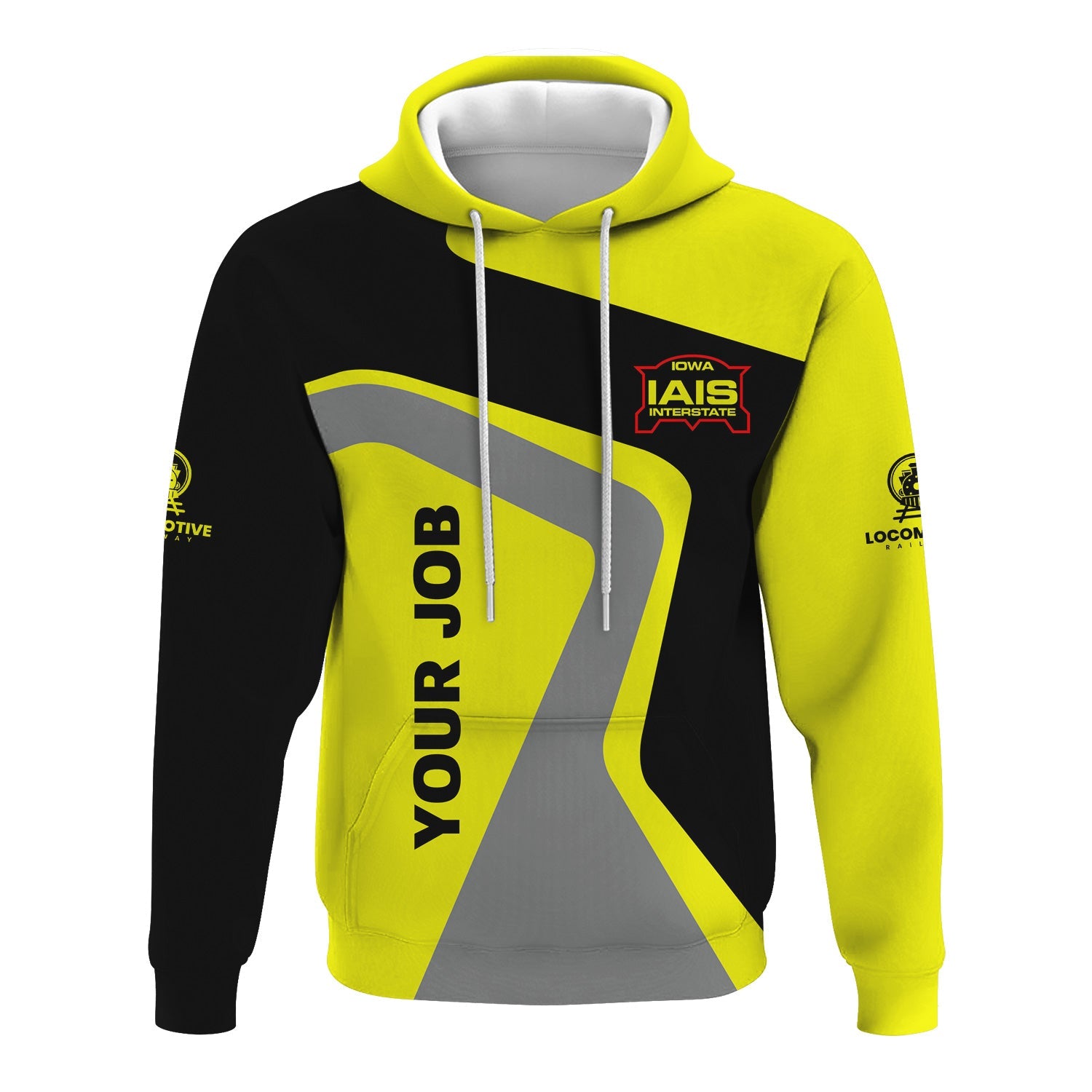 Railspirit Personalized Iowa Interstate Railroad Hoodie Unique Design with Custom Job Position IAIS Train Zip Up Hoodie
