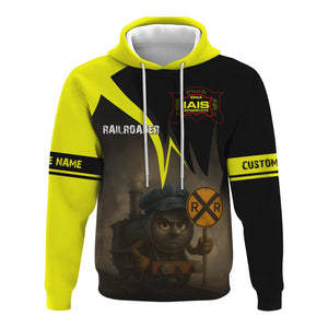 Railspirit Personalized Iowa Interstate Railroad Hoodie Angry Train IAIS Hoodie Gift Idea For Train Lover