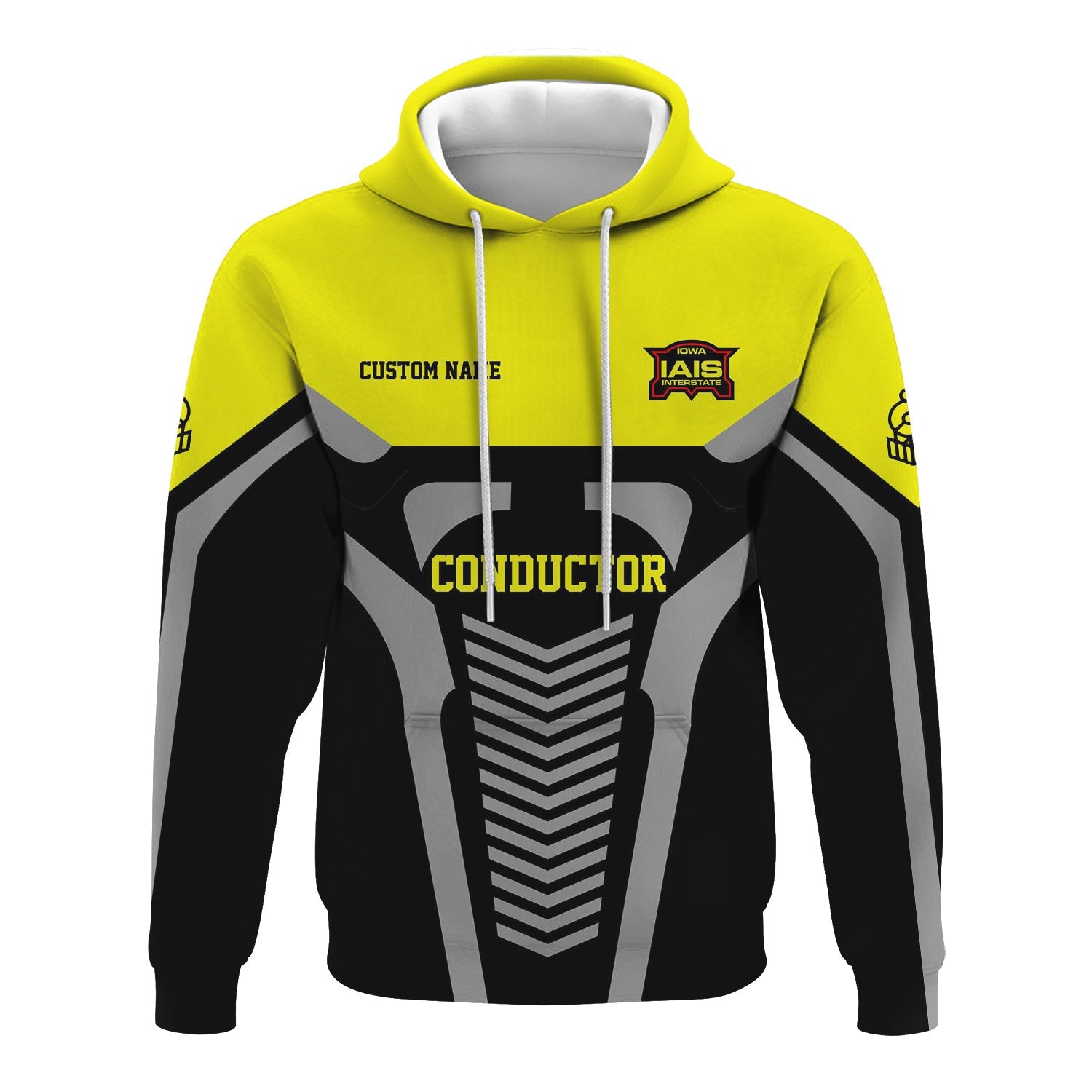 Railspirit Personalized Iowa Interstate Railroad Hoodie Track-Inspired with Custom Job Position IAIS Train Zip Up Hoodie