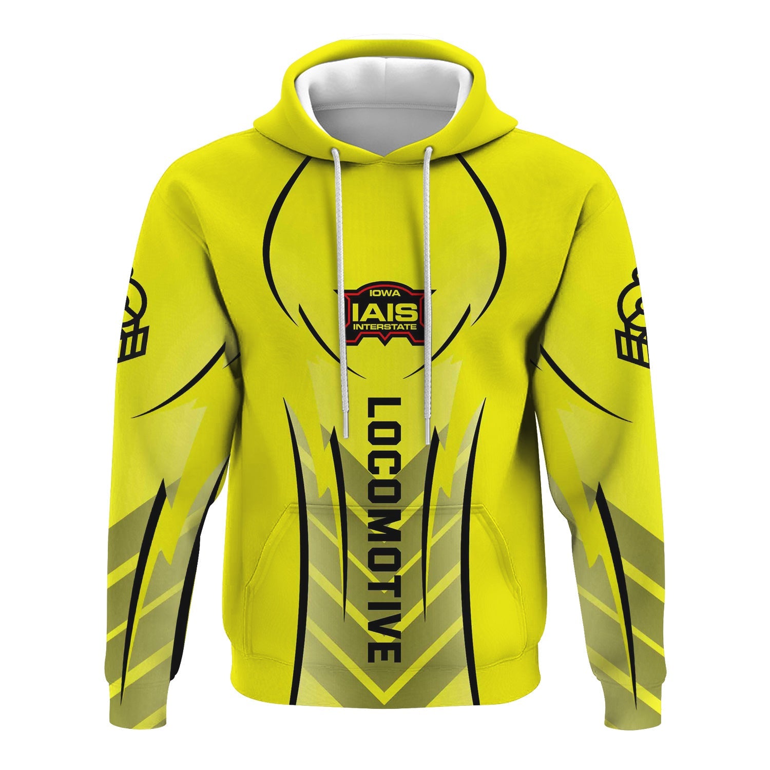 Railspirit Personalized Iowa Interstate Railroad Hoodie Striking Line Style IAIS Train Zip Up Hoodie For Locomotive Lovers
