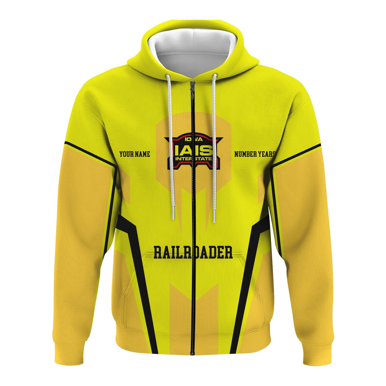 Railspirit Personalized Iowa Interstate Railroad Hoodie Custom Year Railroader IAIS Zip Up Hoodie Gift Idea For Train Lover