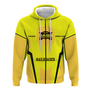 Railspirit Personalized Iowa Interstate Railroad Hoodie Custom Year Railroader IAIS Zip Up Hoodie Gift Idea For Train Lover