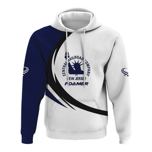 Railspirit Personalized CNJ Jersey Central Railroad Hoodie Unique Graphic Style Zip Up Hoodie For Train Enthusiasts