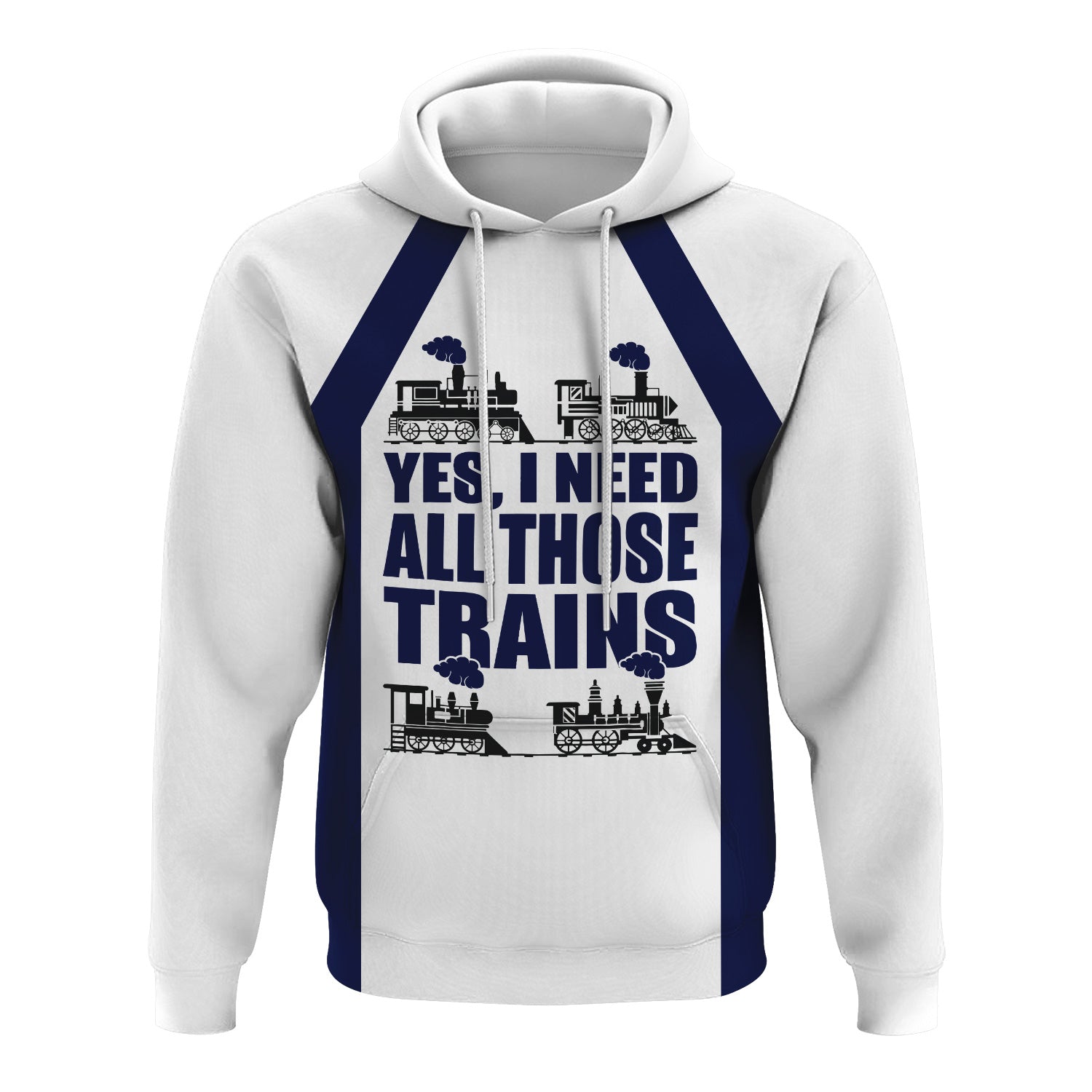 Railspirit Custom Name CNJ Jersey Central Railroad Hoodie Yes I Need All Those Train Printed Zip Hoodie