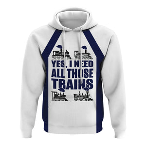 Railspirit Custom Name CNJ Jersey Central Railroad Hoodie Yes I Need All Those Train Printed Zip Hoodie