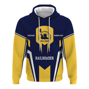 Railspirit Personalized CNJ Jersey Central Railroad Hoodie Custom Year Railroader Zip Up Hoodie Gift Idea For Train Lover