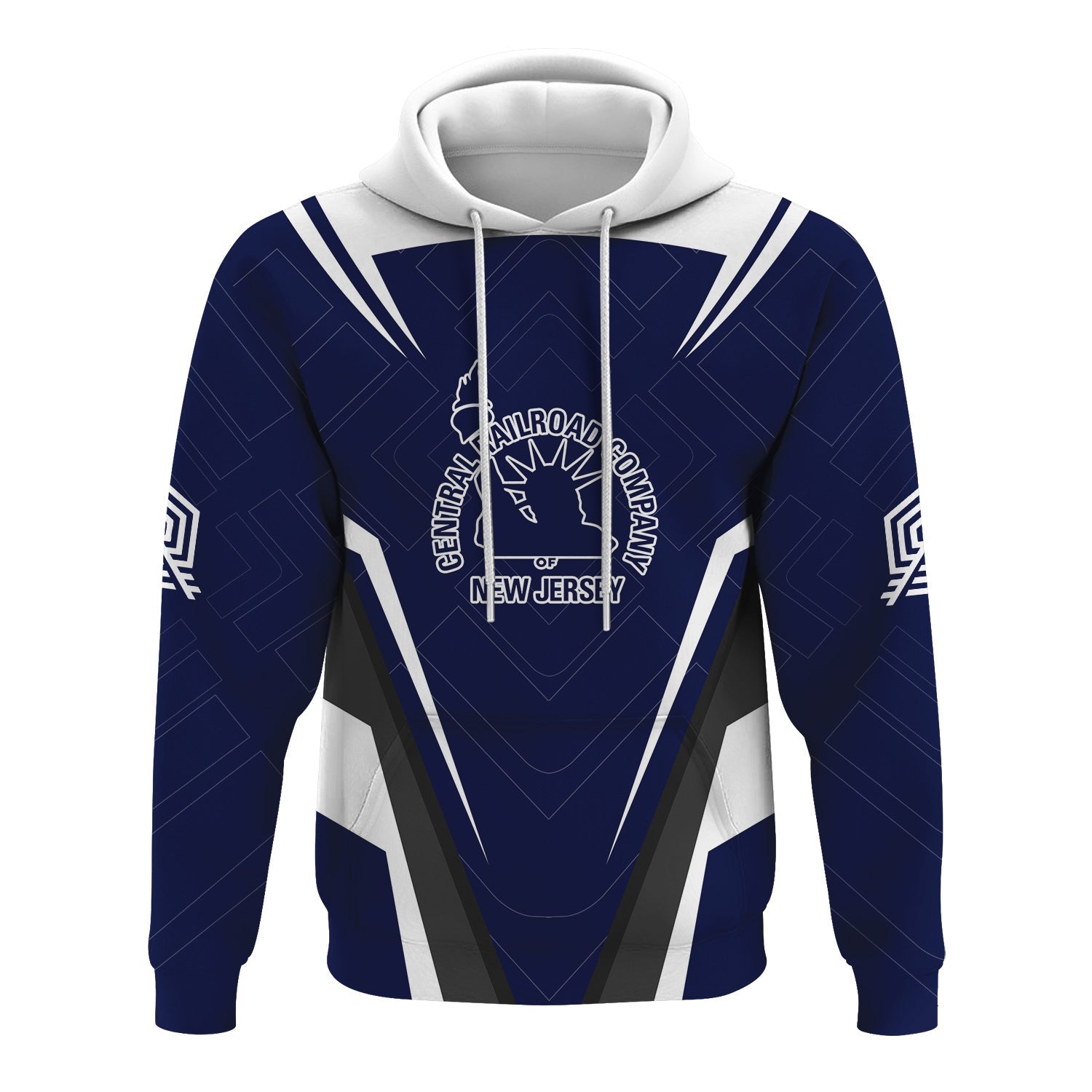 Railspirit Personalized Jersey Central Railroad Hoodie Railway Inspired Apparel CNJ Train Zip Up Hoodie For Train Lovers