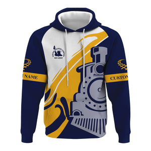 Railspirit Personalized CNJ Jersey Central Railroad Hoodie Flame-Inspired Style Zip Up Hoodie Gift Idea For Train Lovers