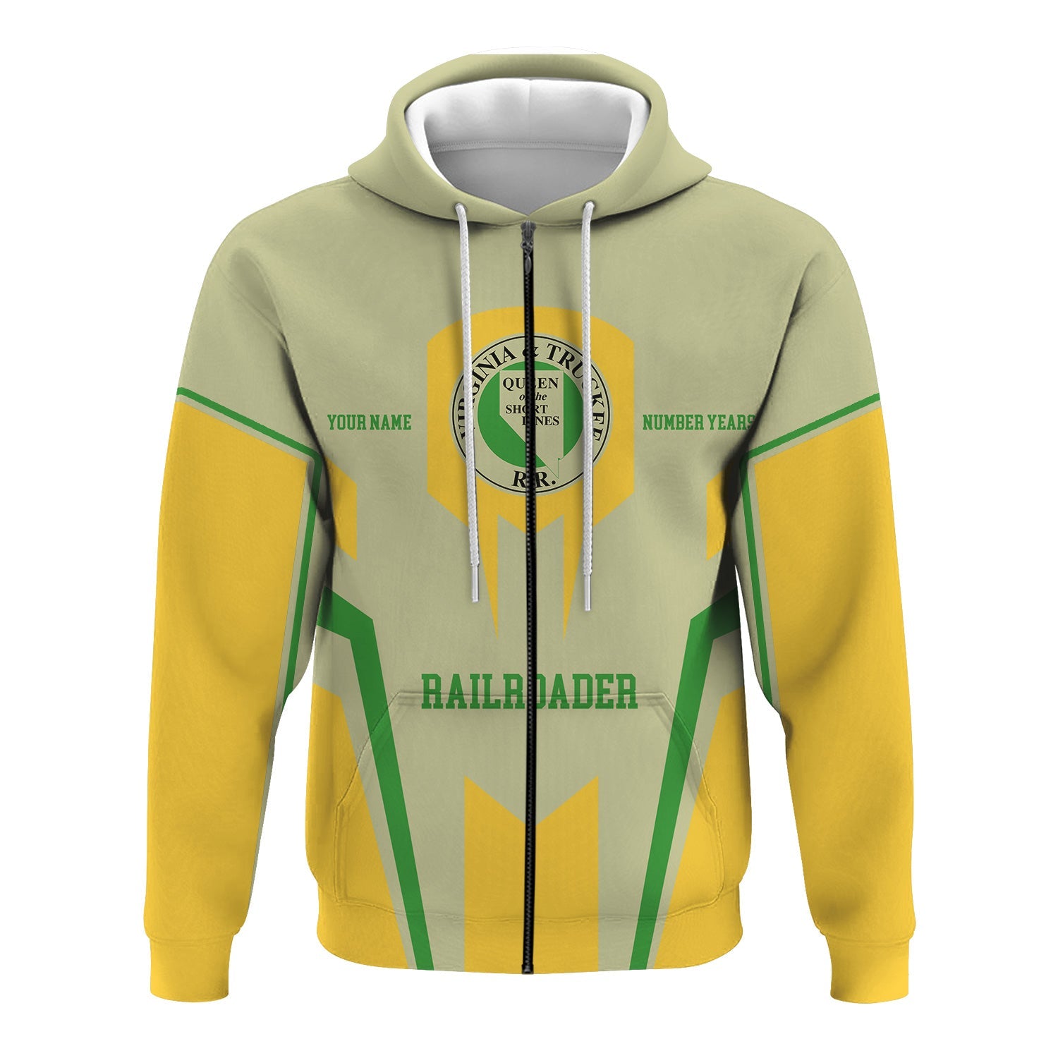 Railspirit Personalized Virginia & Truckee Railroad Hoodie Custom Year Railroader Zip Up Hoodie Gift Idea For Train Lover