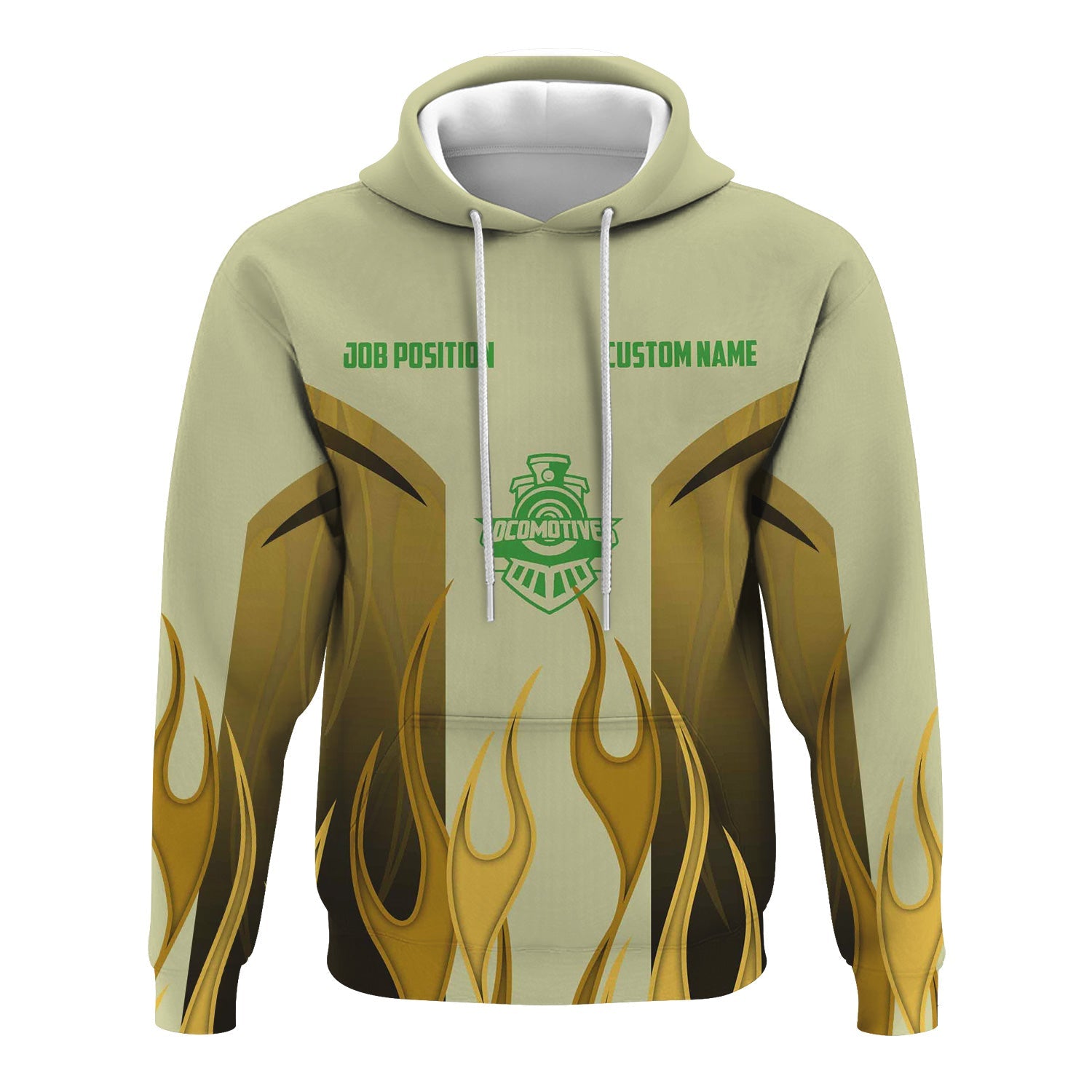 Railspirit Custom Name and Job Title Virginia & Truckee Railroad Hoodie Flame Graphic Train Zip Up Hoodie