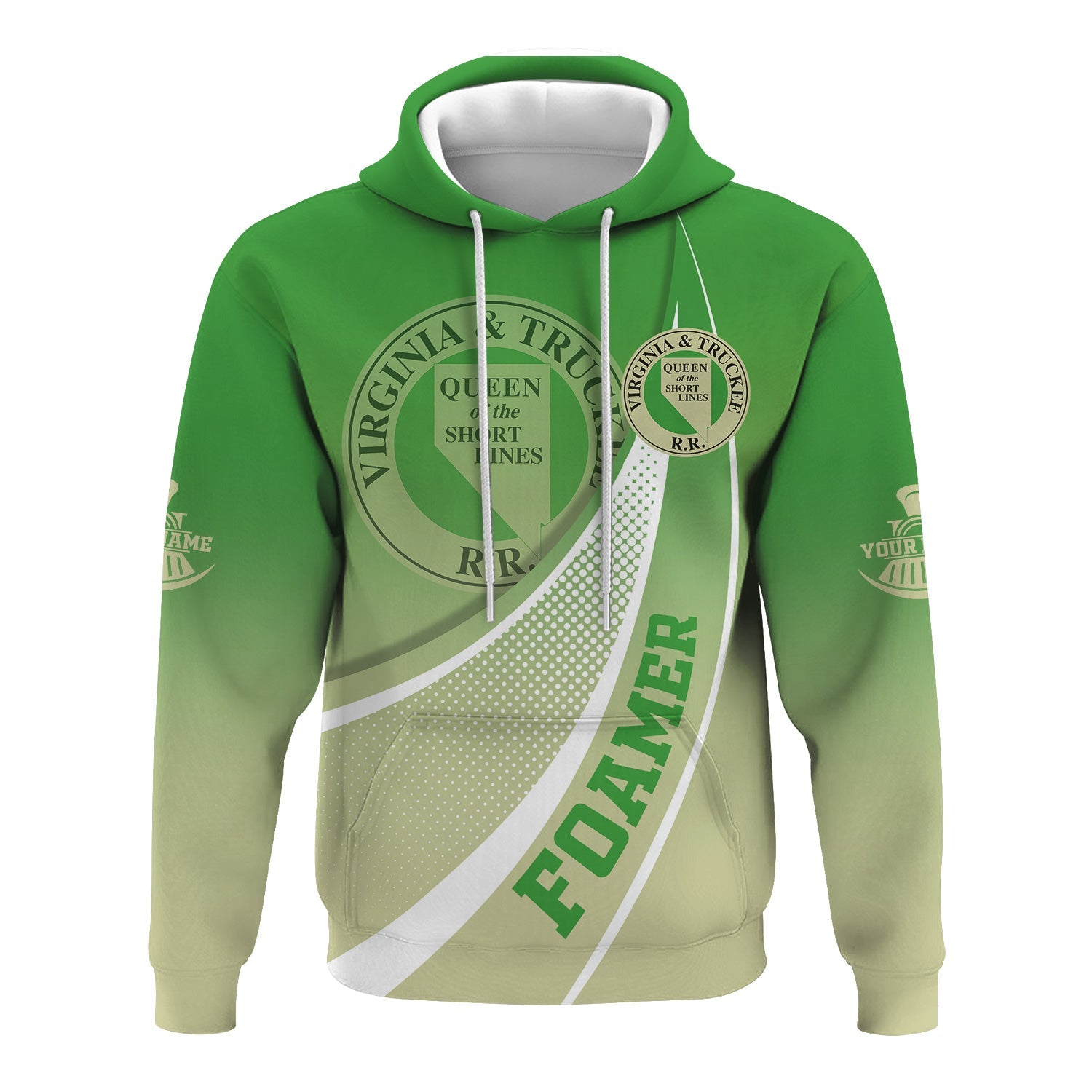 Railspirit Personalized Virginia & Truckee Railroad Hoodie Railway-Themed Style Zip Up Hoodie Gift Idea For Trainspotter