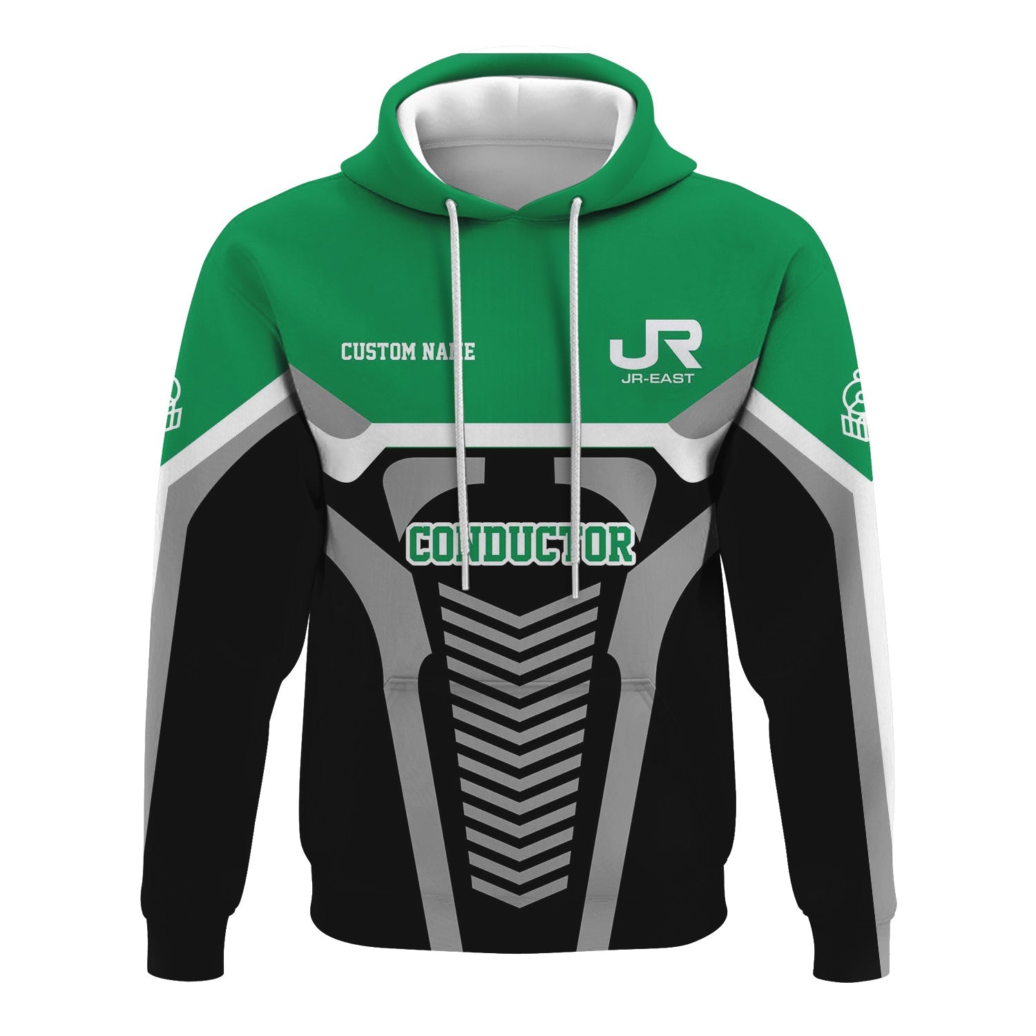 Railspirit Personalized East Japan Railway Hoodie Track-Inspired with Custom Job Position JR-EAST Train Zip Up Hoodie