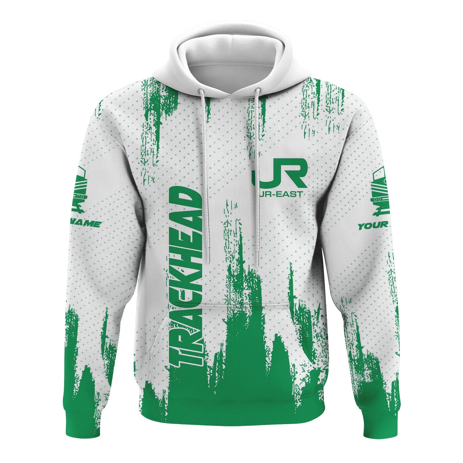 Railspirit Personalized East Japan Railway Hoodie Paint Impact Design JR-EAST Train Zip Up Hoodie for Trackhead