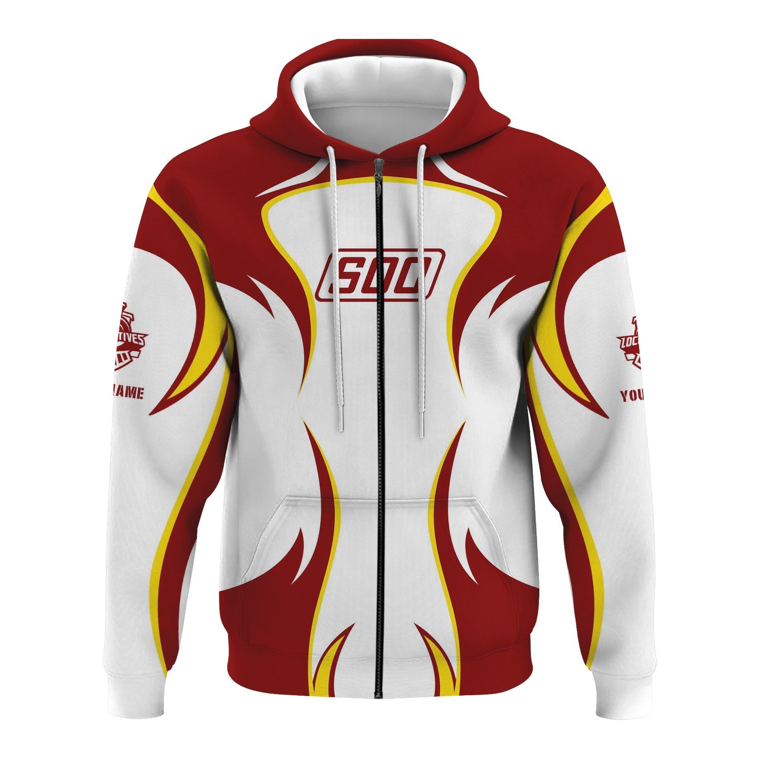 Railspirit Personalized Soo Line Railroad Hoodie Distinctive Flame Style Zip Up Hoodie For Steam Engine Addict