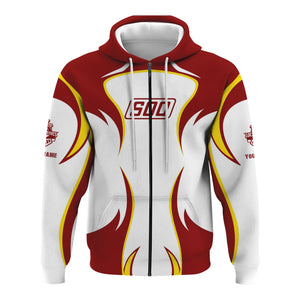 Railspirit Personalized Soo Line Railroad Hoodie Distinctive Flame Style Zip Up Hoodie For Steam Engine Addict