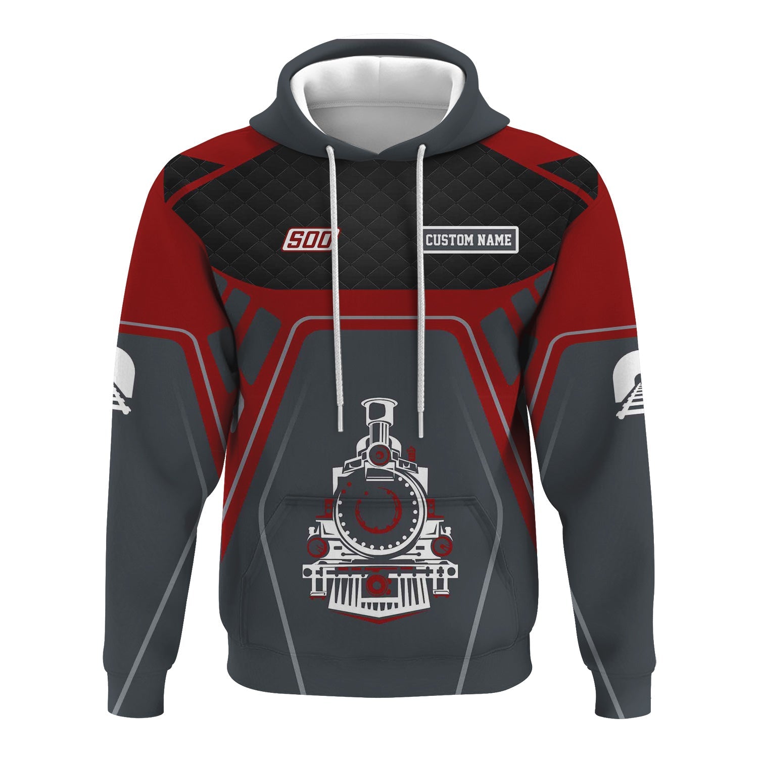 Railspirit Personalized Soo Line Railroad Hoodie Steam Locomotive Engine Graphic Train Zip Up Hoodie All Over Print