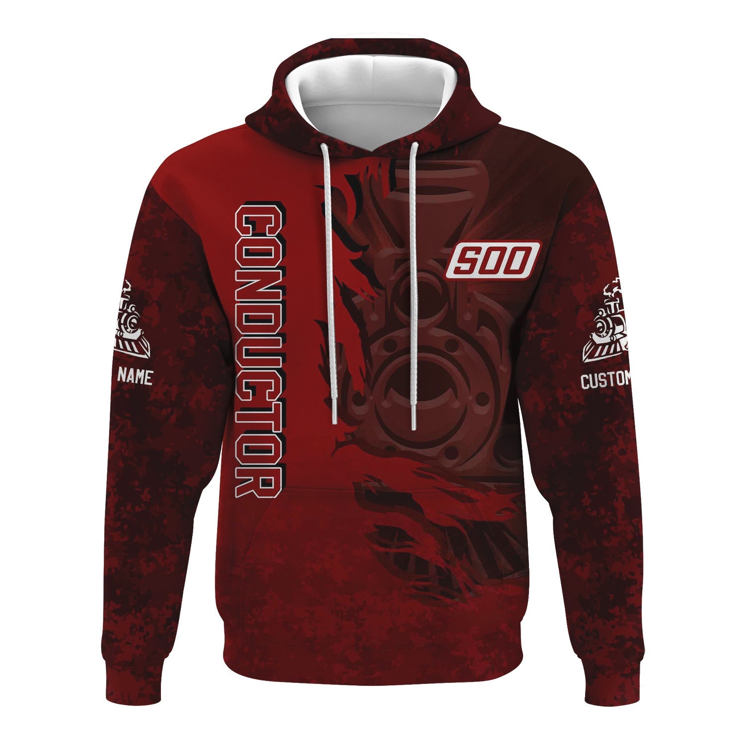 Railspirit Personalized Soo Line Railroad Hoodie Blazing Style with Custom Position Train Zip Up Hoodie