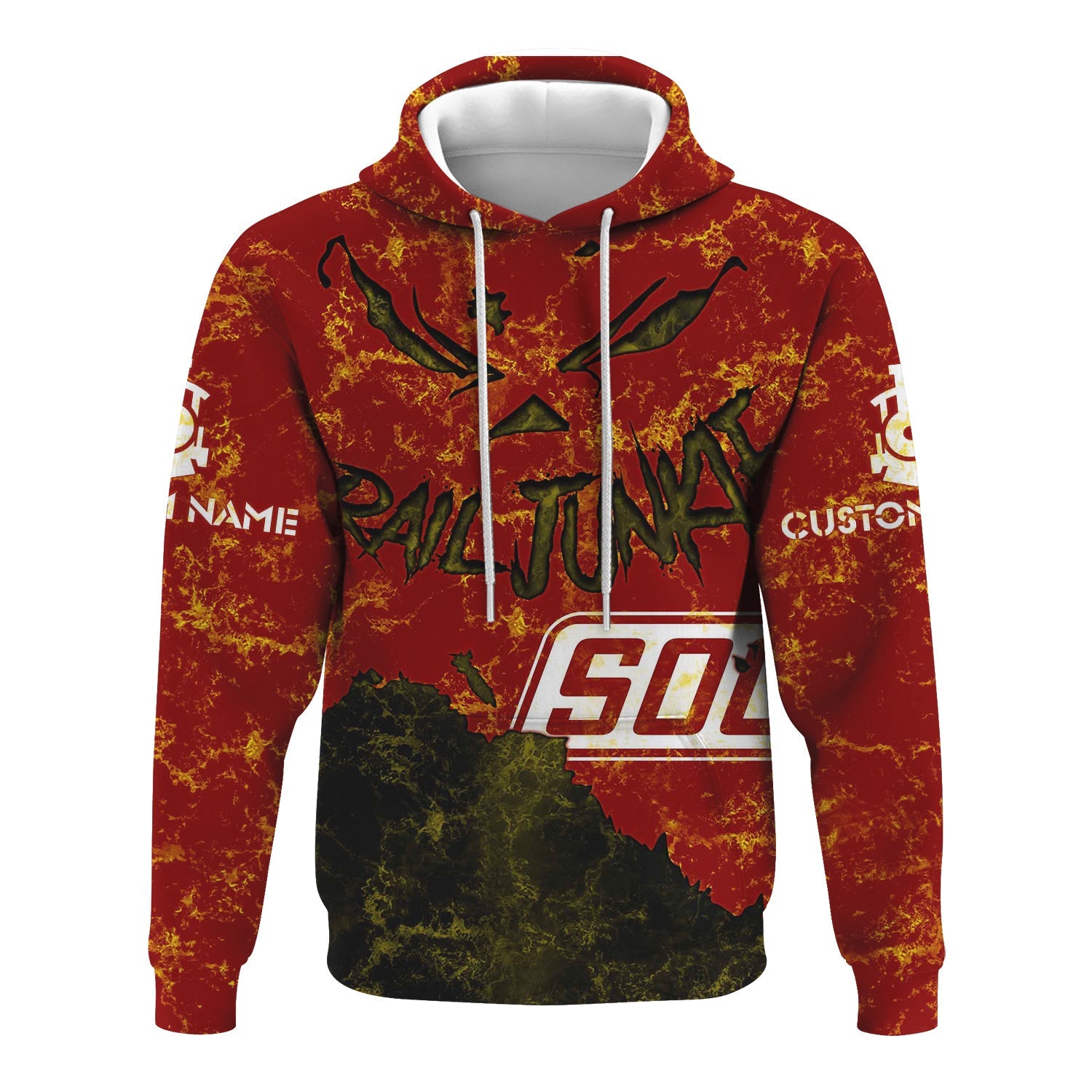 Railspirit Personalized Soo Line Railroad Hoodie Torn Graphic Style Train Zip Up Hoodie For Rail Junkie