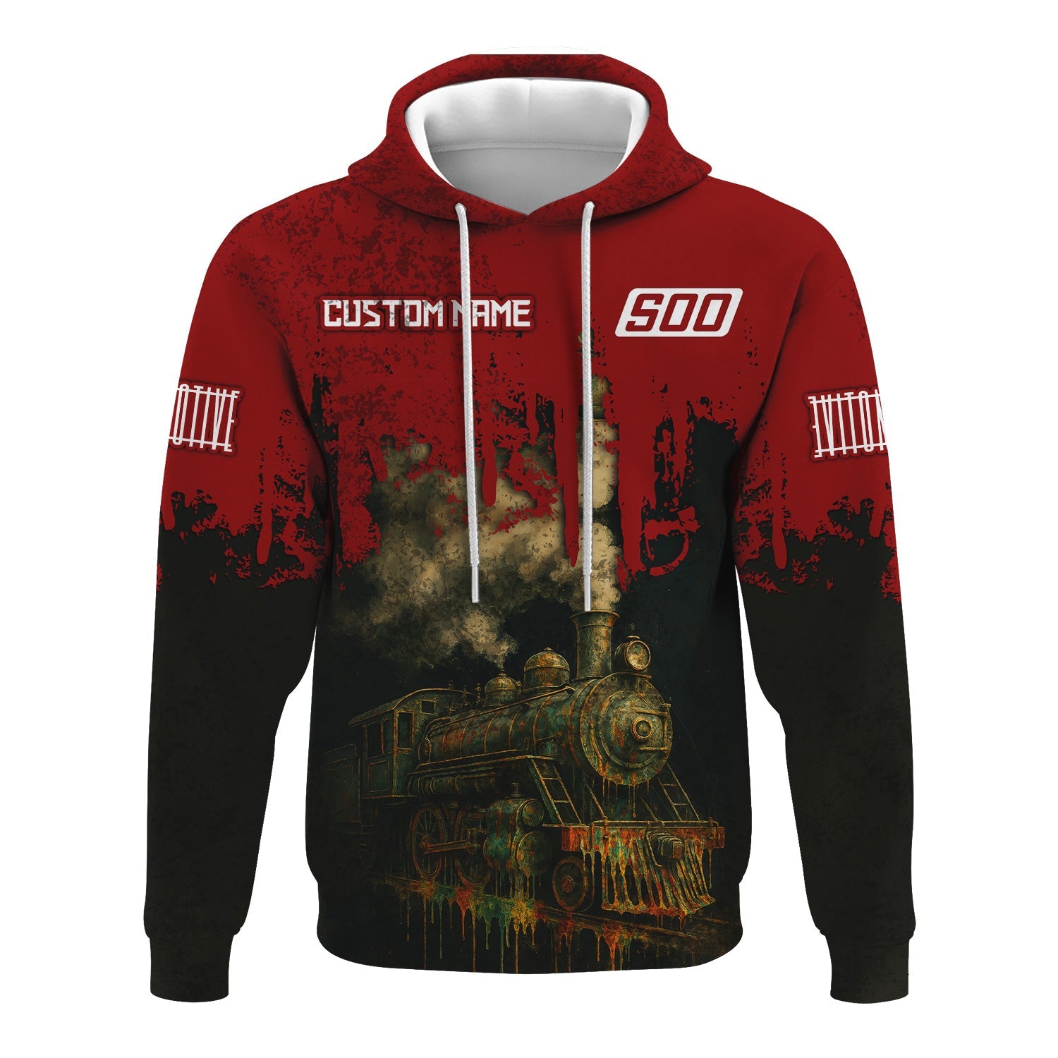 Railspirit Personalized Soo Line Railroad Hoodie Vintage Train Art Style Zip Up Hoodie For Locomotive Fans