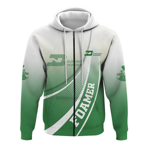 Railspirit Personalized Burlington Northern Railroad Hoodie Railway-Themed Style Zip Up Hoodie Gift Idea For Trainspotter