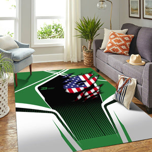 Railspirit Personalized Burlington Northern Railroad Area Rug American Eagle Vintage Train Rug