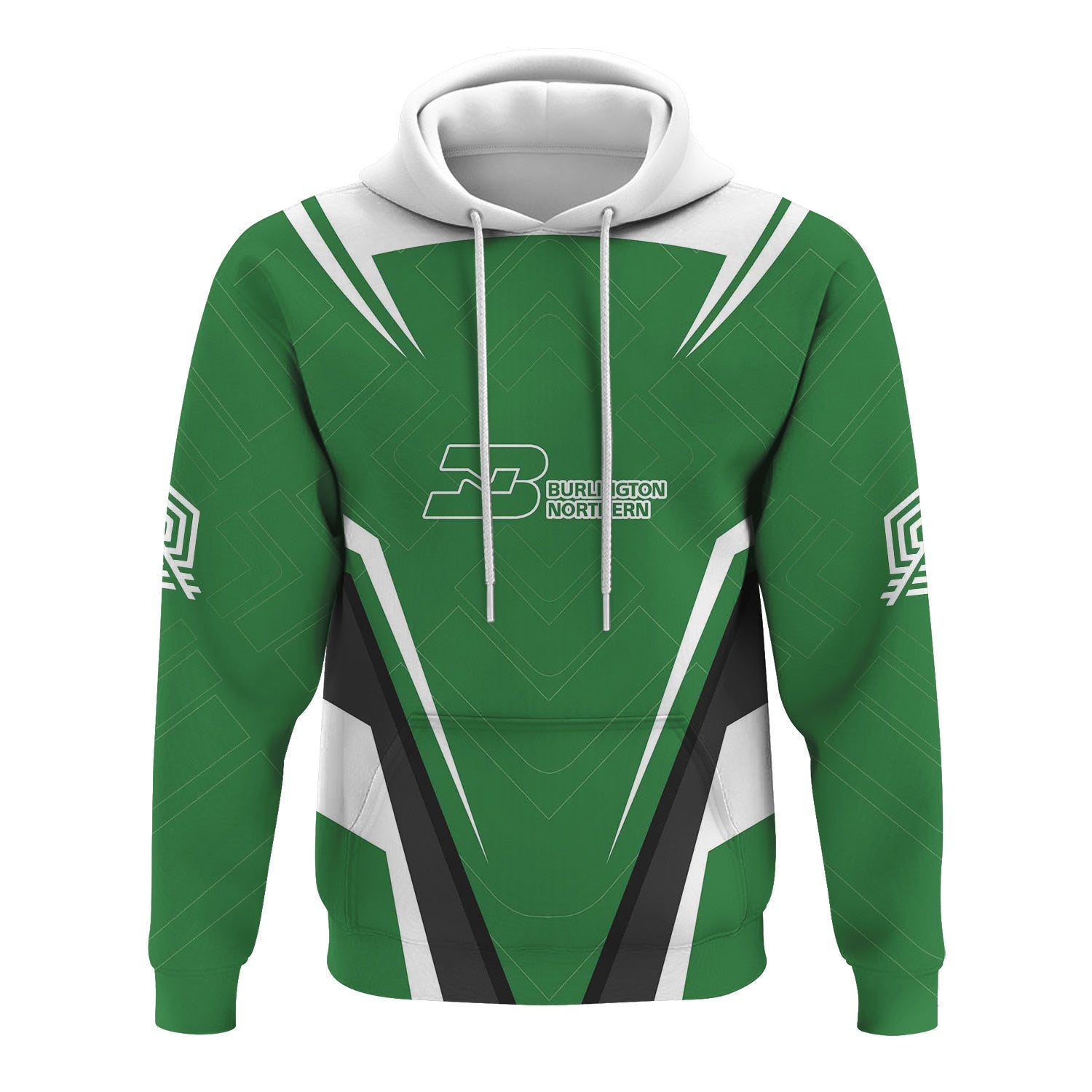 Railspirit Personalized Burlington Northern Railroad Hoodie Railway Inspired Apparel Train Zip Up Hoodie For Train Lovers