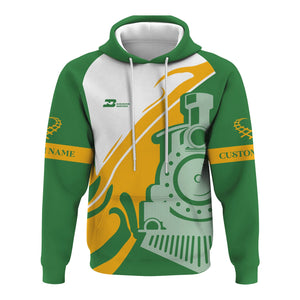 Railspirit Personalized Burlington Northern Railroad Hoodie Flame-Inspired Style Zip Up Hoodie Gift Idea For Train Lovers