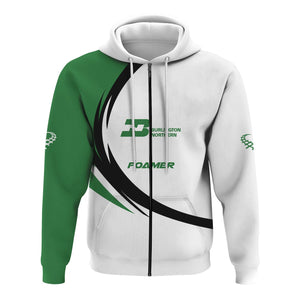 Railspirit Personalized Burlington Northern Railroad Hoodie Unique Graphic Style Zip Up Hoodie For Train Enthusiasts