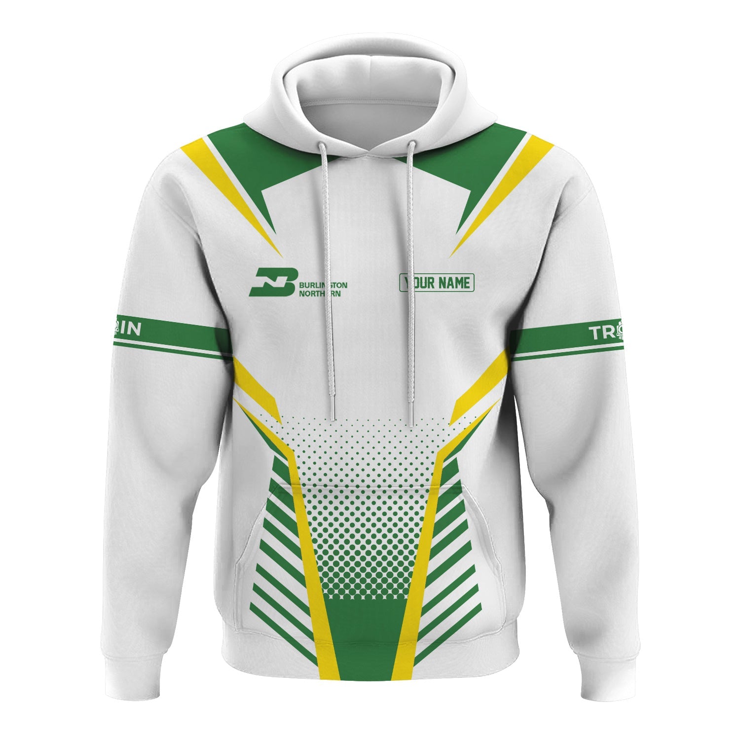 Railspirit Personalized Burlington Northern Railroad Hoodie Unisex Train Zip Hoodie All Over Print