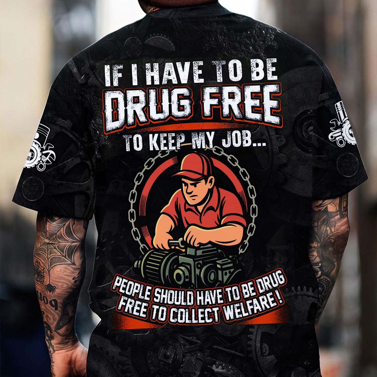 Custom Name Mechanic Shirt, If I Have To Be Drug Free To Keep My Job Quote Shirt, Funny Blue Collar Work Shirt, Gift For Men & Women