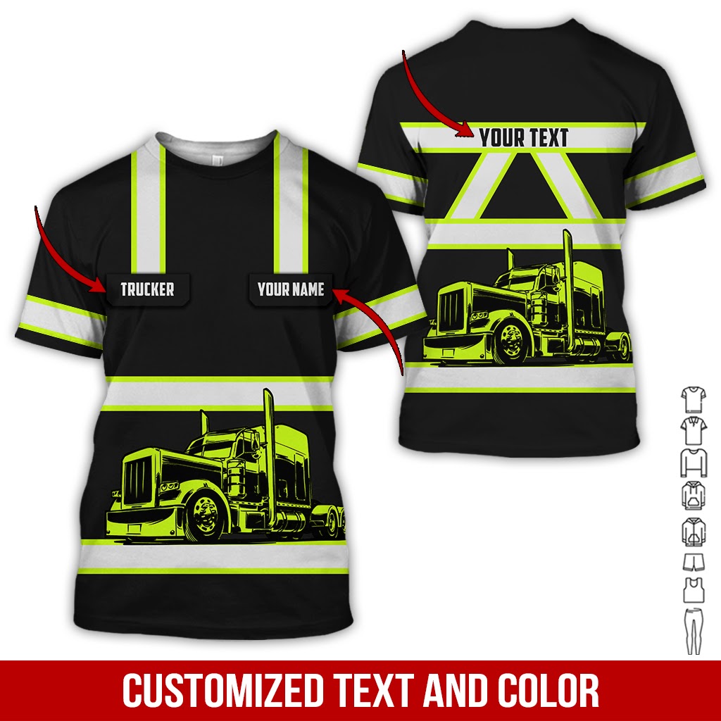 Custom Text Truck Driver Uniform, Personalized Work Shirt, Truck Driver Gift