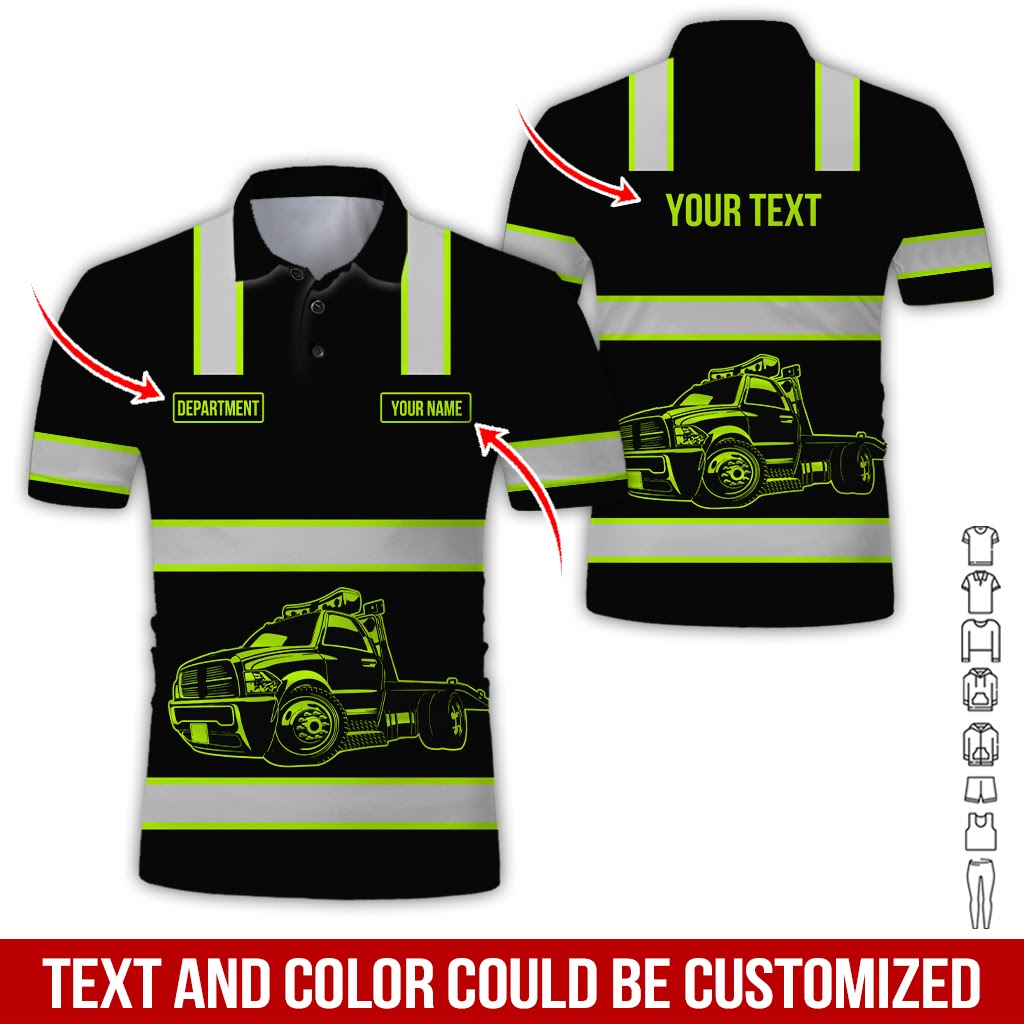 Customized Text Tow Truck Uniform Shirt, 3d Printed Trucker Shirt, Great Gift Idea For Men Who Love Drives