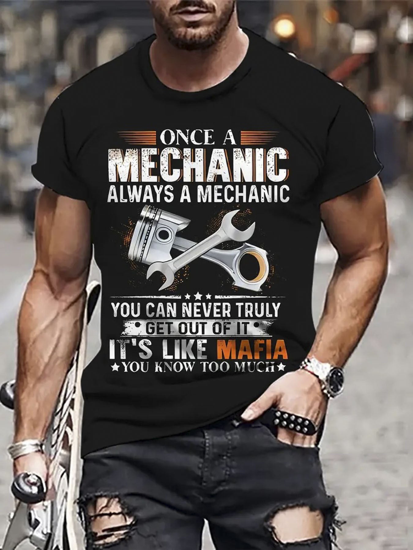 Once A Mechanic Always A Mechanic Vintage Shirt Piston Engine Style T Shirt