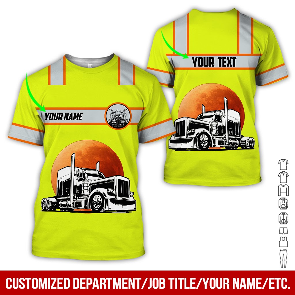 Customized Name Truck Driver Uniform Clothes, Personalized Trucker T-shirt