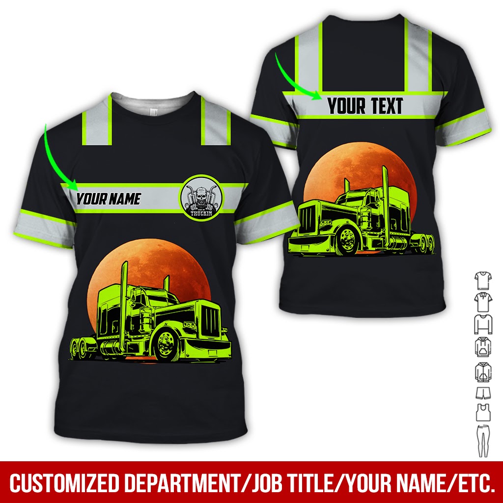 Custom Name Truck Driver Uniform Printed Clothes, Personalized Trucker Apparel