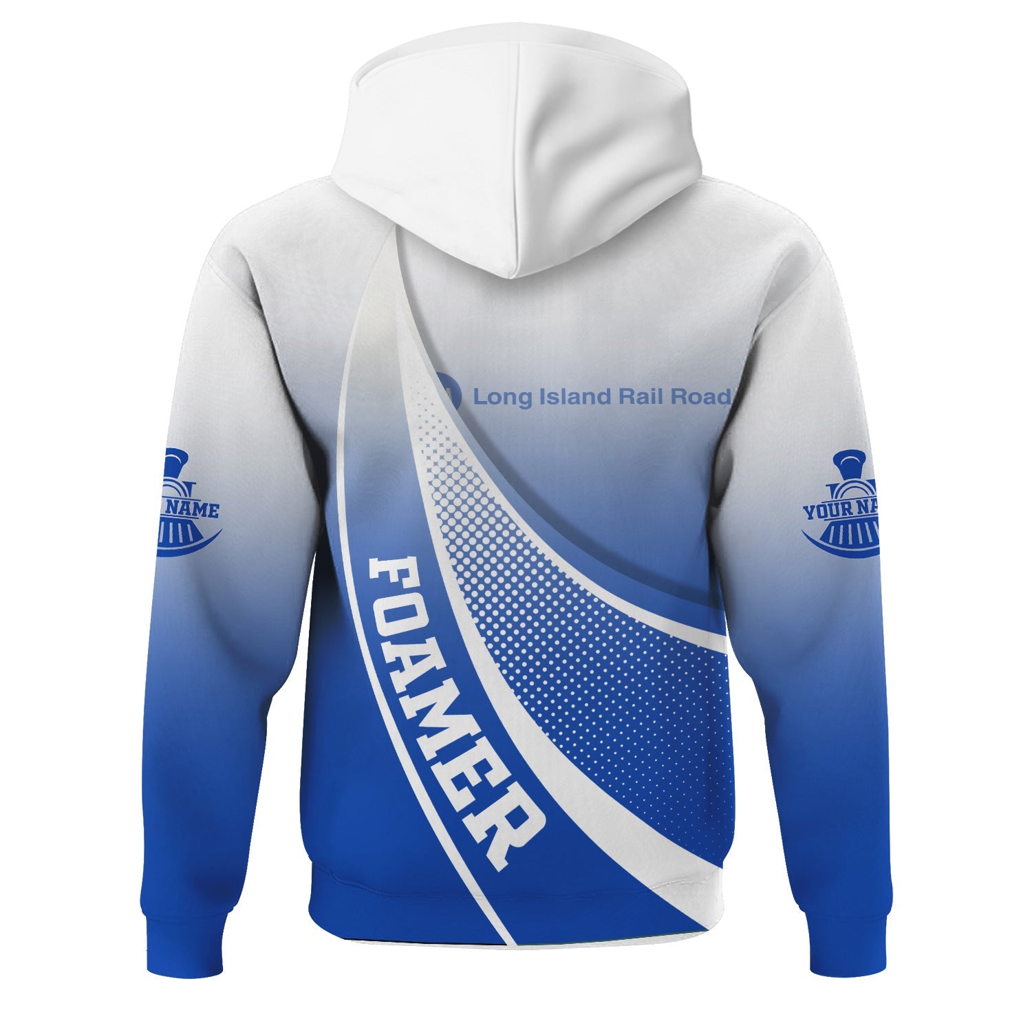 Railspirit Personalized Long Island Railroad Hoodie Railway-Themed Style Zip Up Hoodie Gift Idea For Trainspotter