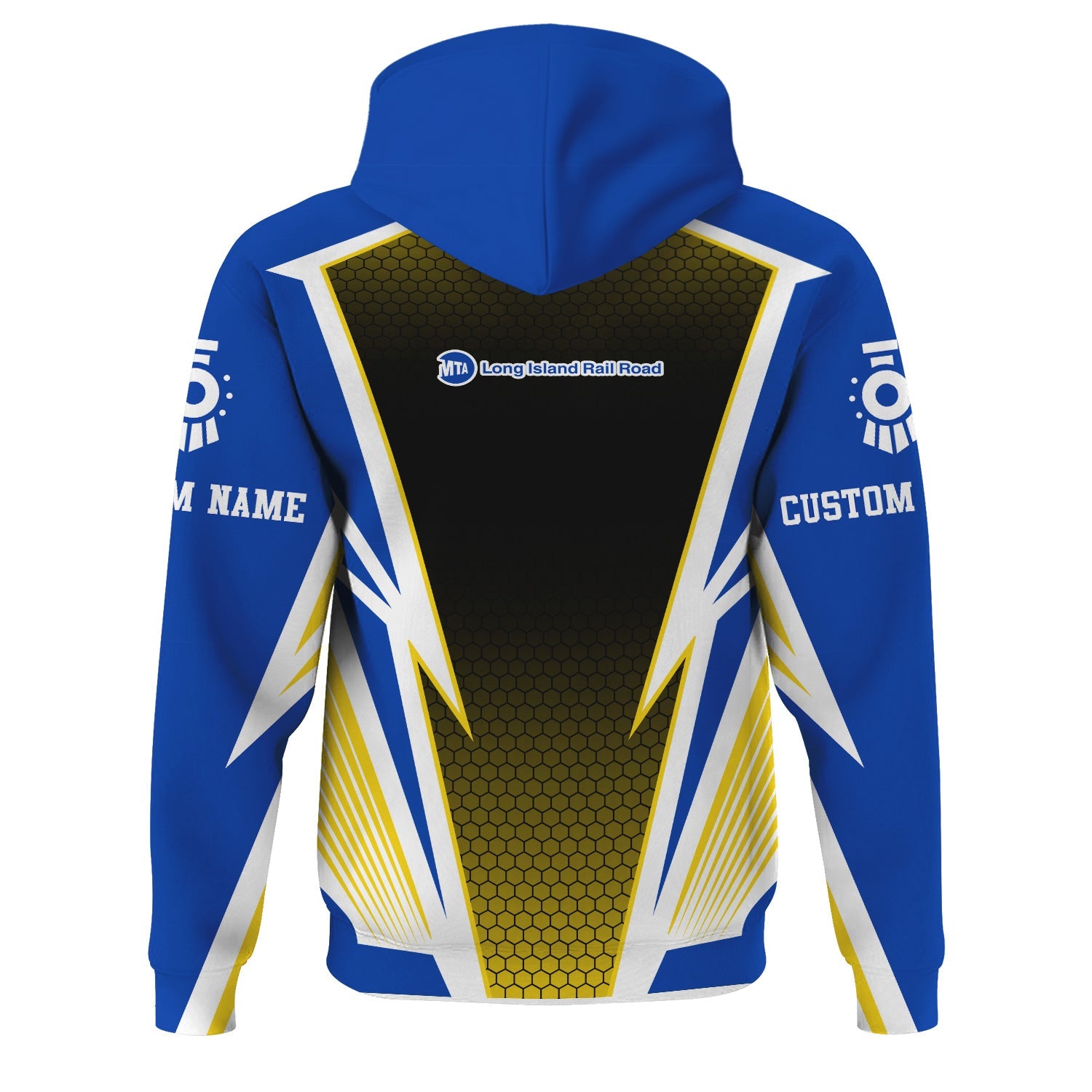 Railspirit Personalized Long Island Railroad Hoodie Lightning Graphic Style Zip Up Hoodie Gift Idea For Train Lover